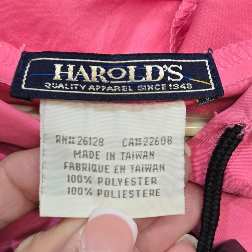 Vintage Harolds Rain Poncho OS Pink Packable Hooded Gorpcore Barbiecore Festival - Picture 9 of 9